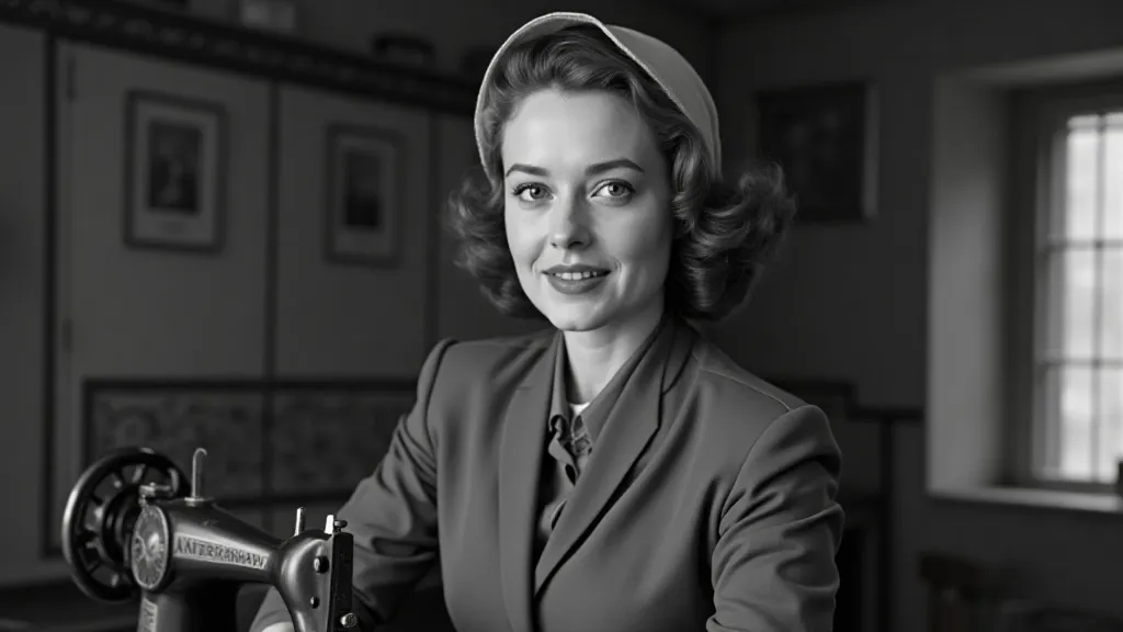 1940s Woman Sewing
