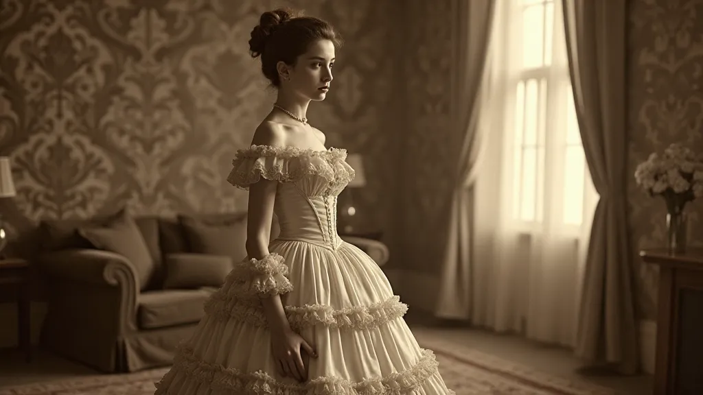 Woman in Belle Epoque Gown