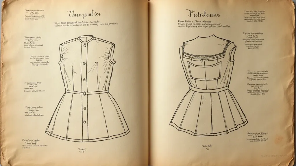 Vintage sewing pattern drawing of a Dior bodice
