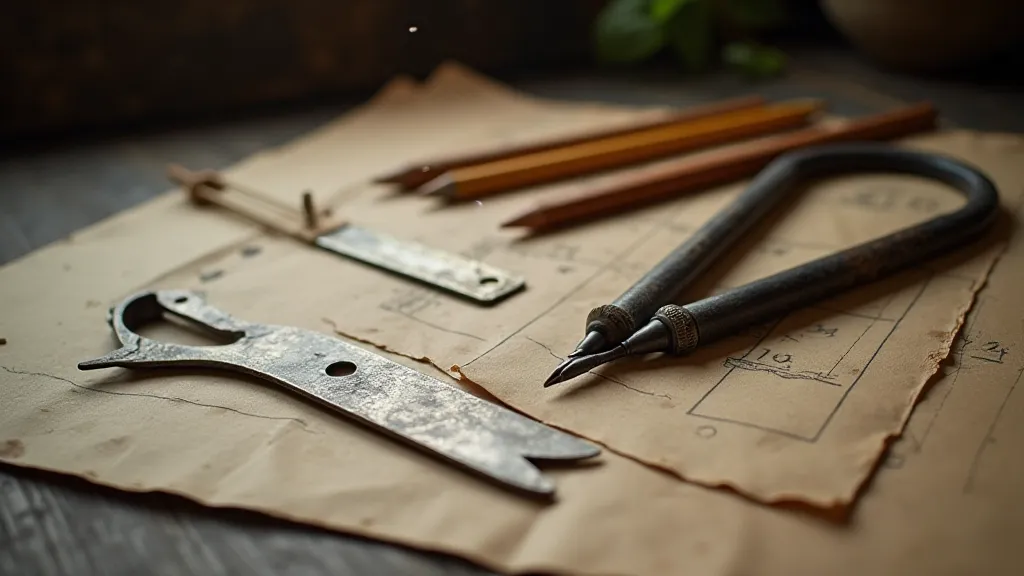 Antique drafting tools