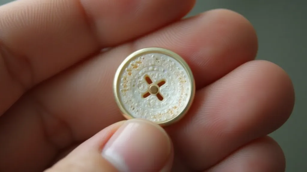 Mother-of-pearl button close-up