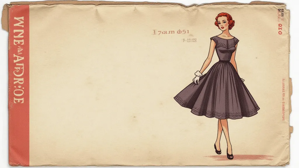 Vintage pattern envelope illustration of a New Look dress