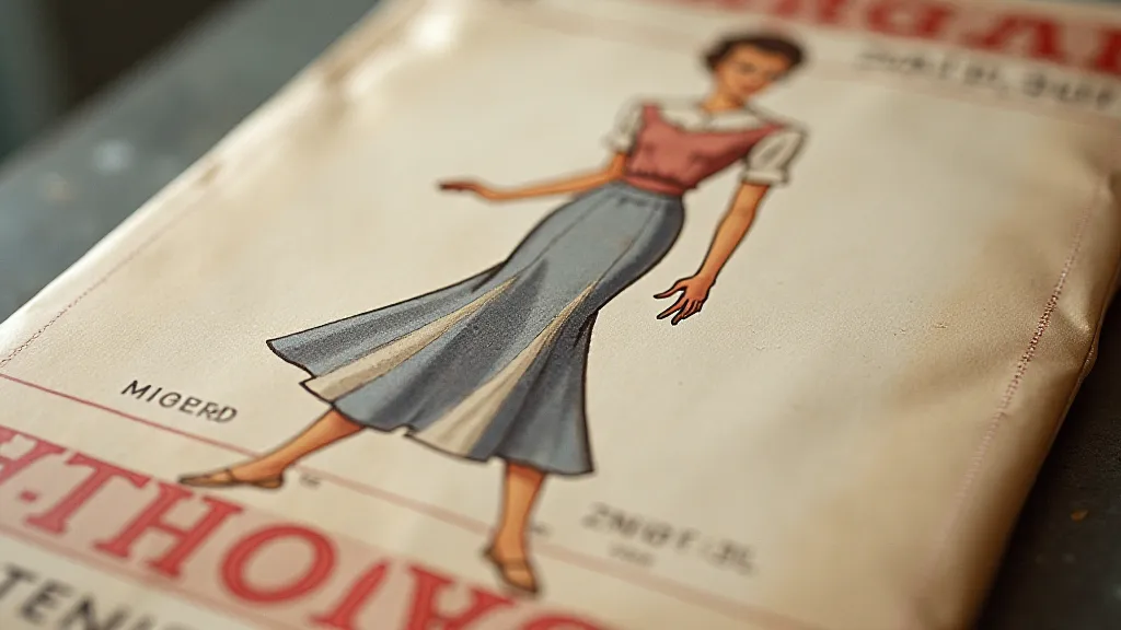 Vintage sewing pattern envelope detail